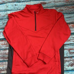 Men's Red Nike Golf Tour Performance 3/4 Zip Pullover